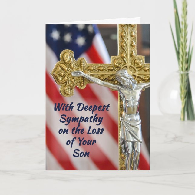 Sohn, Beileid Religiöses Christliches Militär Karte (Vorderseite)