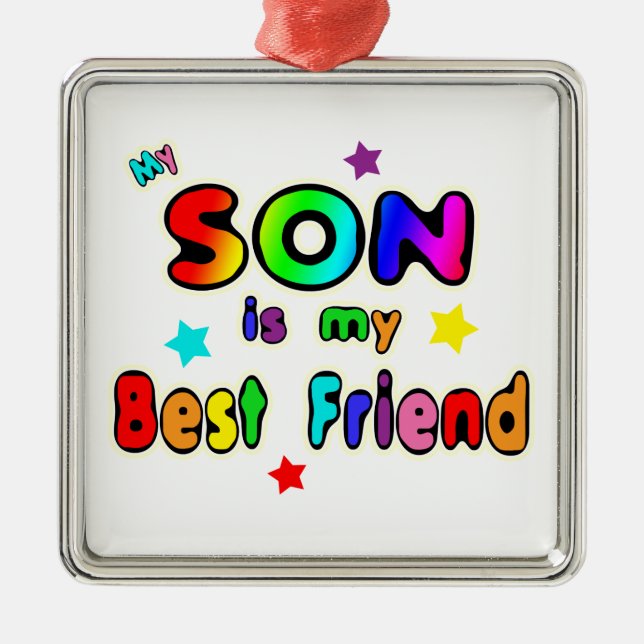 Sohn-bester Freund Silbernes Ornament (Vorne)