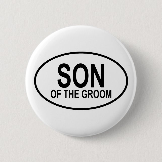 Sohn des Bräutigam-Wedding Ovals Button (Vorderseite)
