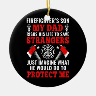Sohn des Feuerwehrmanns Keramik Ornament
