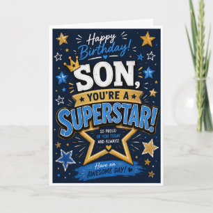 Sohn, du bist ein Superstar-Geburtstagskarte  Karte
