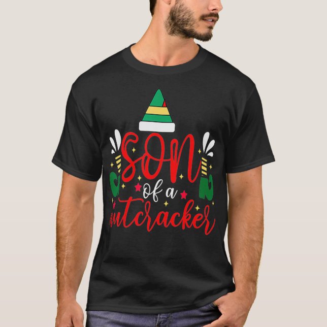 Sohn eines Nutcracker Ugly Weihnachten T-Shirt (Vorderseite)