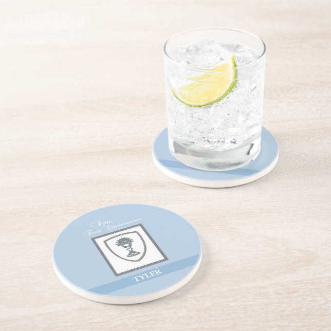 Sohn, Erste Kommune Silver Chalice Getränkeuntersetzer (Seite)