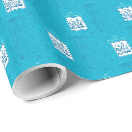 Sohn, Erste Kommune, Weizen, Trauben blau Geschenkpapier