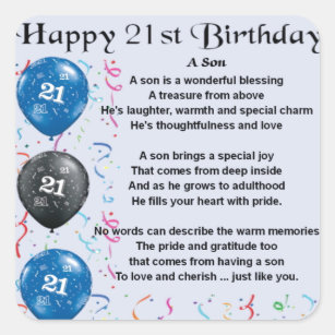 21 Geburtstag Des Sohns Geschenke Zazzle.ch