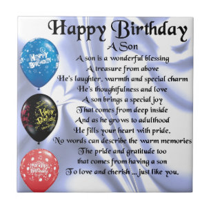 Sohn-Gedicht - alles Gute zum Geburtstag Fliese