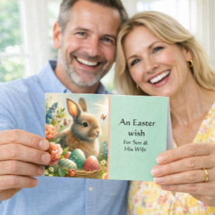 Sohn & Seine Frau Frohe Ostern Hase Grußkarte Karte