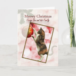 Sohn und seine Familie, Meowy Christmas Feiertagskarte