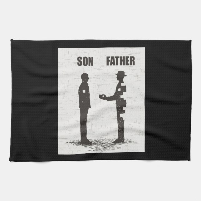 Sohn und Vater Geschirrtuch (Horizontal)