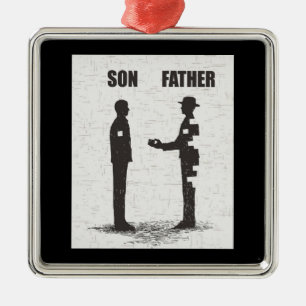 Sohn und Vater Ornament Aus Metall
