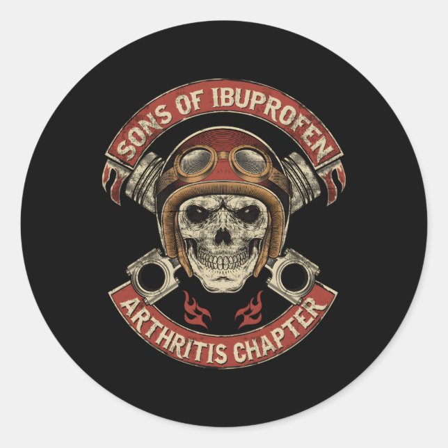 Sohn von Ibuprofen Hritis Chapter Biker Runder Aufkleber (Vorderseite)