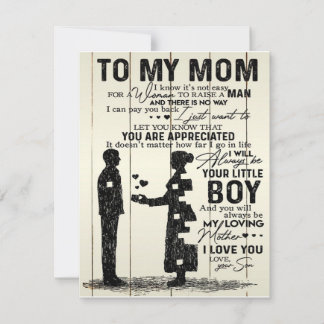 Sohn zu meinem Mama-Brief, ein besonderes Geschenk Einladung