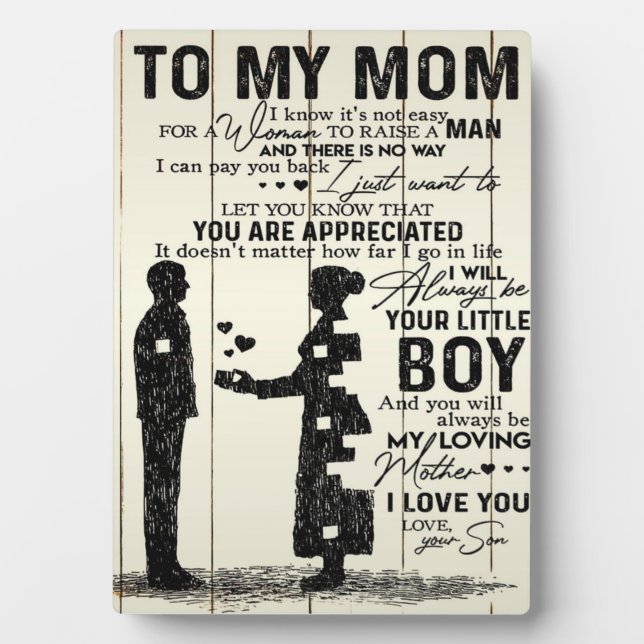 Sohn zu meiner Mama | WOHNGESTALTUNG | Geschenk fü Fotoplatte (Vorderseite)