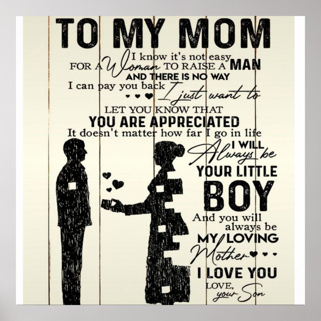 Sohn zu meiner Mama | WOHNGESTALTUNG | Geschenk fü Poster (Vorne)