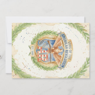 Söhne der Amerikanischen Revolution SAR Gegr. 1889 Feiertagskarte