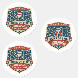 Söhne der amerikanischen Revolution SAR patriotisc Etiketten