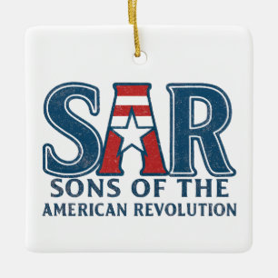 Söhne der Amerikanischen Revolution SAR Stern USA Keramikornament