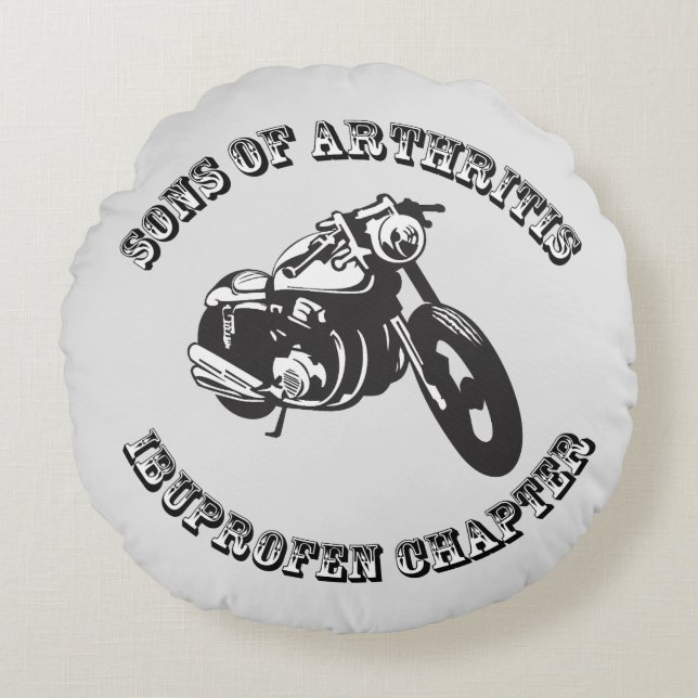 Söhne der Arthritis runder Cotton Biker Kissen (Vorderseite)