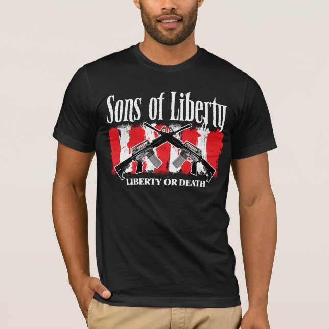 Söhne der Freiheit LIBERTY ODER Tod Mann dunklen A T-Shirt (Vorderseite)