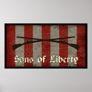 Söhne der Freiheits-Flagge mit zwei Musketen Poster