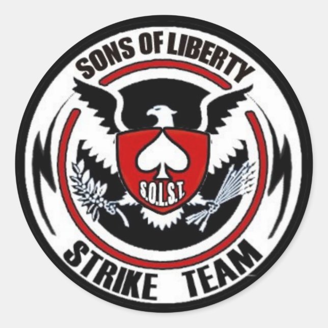 Söhne des Freiheits-Streik-Teams Runder Aufkleber (Vorderseite)