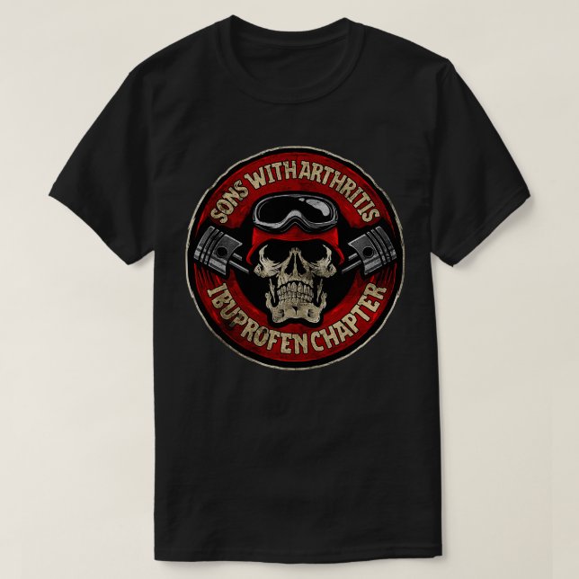 Söhne mit Arthritis Ibuprofen Kapitel Vater Motor T-Shirt (Design vorne)