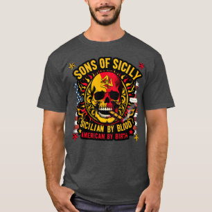 Söhne Siziliens von Bloamerikaner durch Geburt T-Shirt