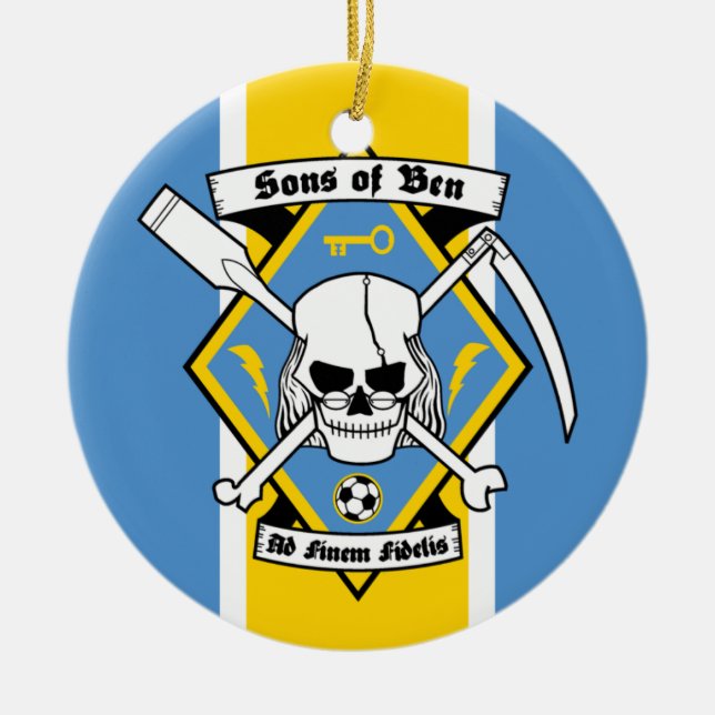 Söhne von Ben - Weihnachtsverzierung Keramik Ornament (Vorne)