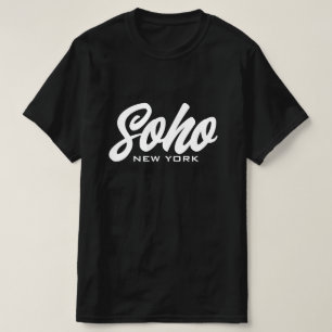 Soho New York, schwarzweiße Schriftzeichen T-Shirt