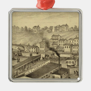 Soho sah und planierenmühlen und Lastkahn-Yards Silbernes Ornament