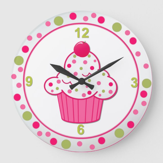 Soin doux Cupcake Horloge murale (Recto)