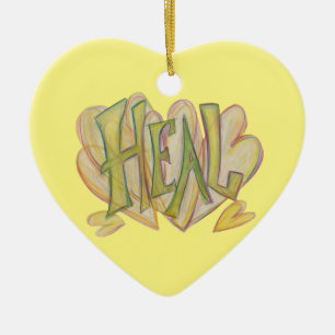 Soins Coeurs Word Art Vacances Cadeaux Ornements