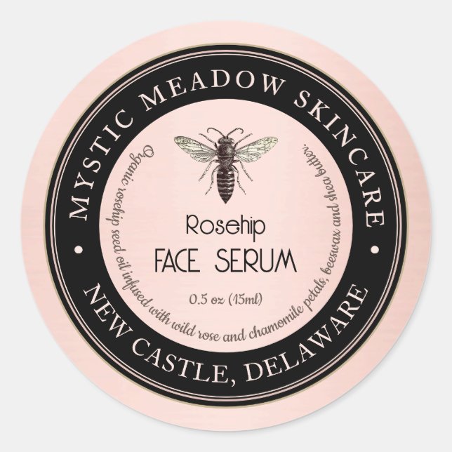 Soins de la peau Étiquette Queen Bee Metallic Rose (Devant)