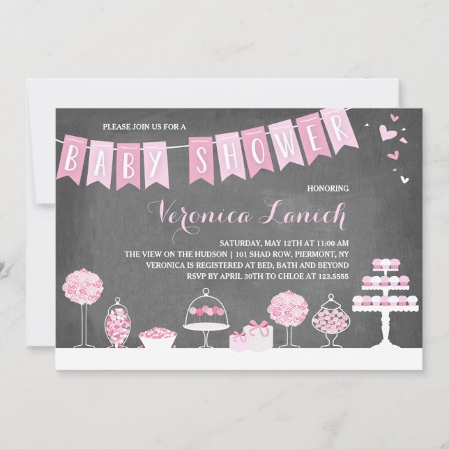 Soins sucrés | Invitation baby shower (Devant)