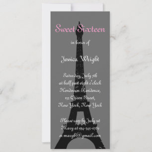 Soirée à Paris Sweet sixteen Invitation