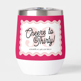 Soirée à Trente moderne Wavy Pink 30e anniversaire