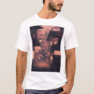 Soirée chaude rose cosy Japon Lofi Graphic T-shirt