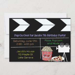 Soirée cinéma Anniversaire Fête Invitation