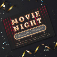 Soirée cinéma Été ou Anniversaire Fête Invitation