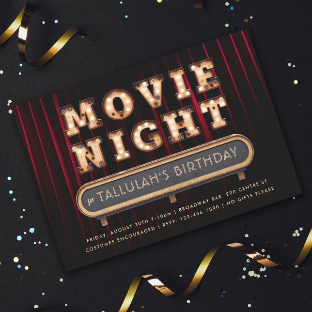 Soirée cinéma Été ou Anniversaire Fête Invitation (Créateur téléchargé)