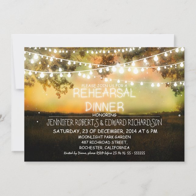soirée colorée répétition dîner invitation (Devant)