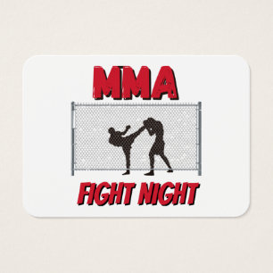 Soirée de combat de MMA et silhouette de deux comb