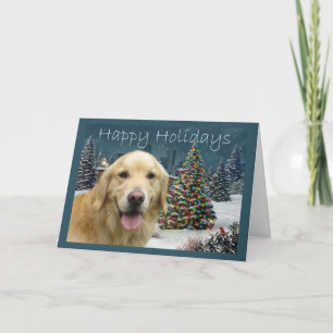 Soirée de la carte de Noël Golden Retriever