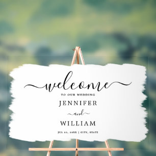 Soirée de mariage élégante Bienvenue Peinture blan