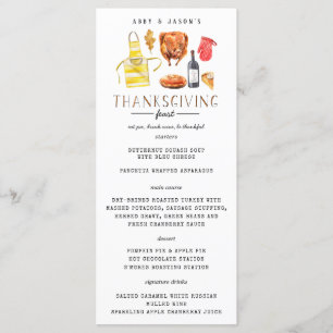 Soirée de Thanksgiving Friendsgiving Menu du dîner