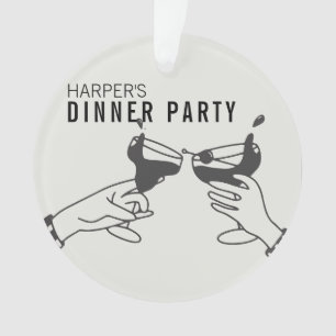 Soirée d'être et dîner d'illustrations rétros noir