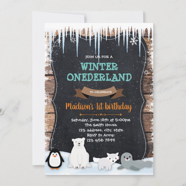 soirée d'hiver thème arctique Invitation (Devant)