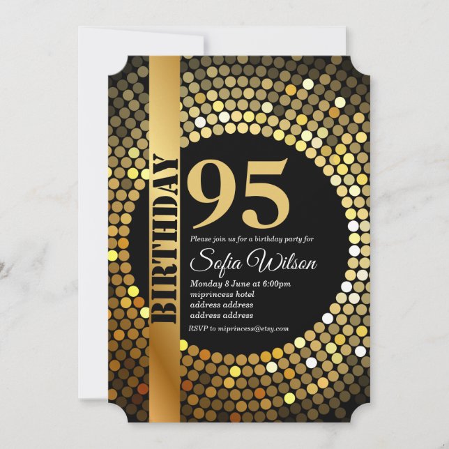 Soirée disco, or, 95 ans, invitation à la fête d'a (Devant)
