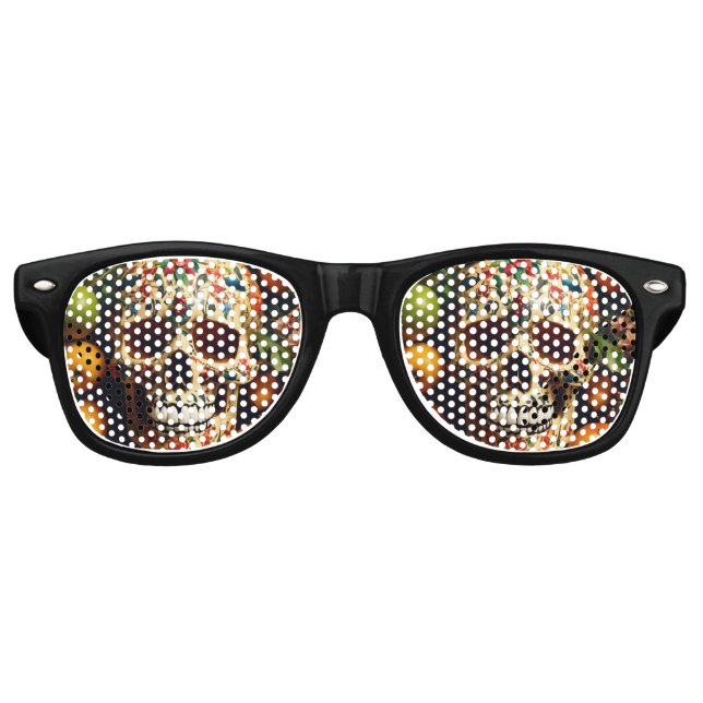 "Soirée du crâne : Lunettes de fête avec attitude" (Devant)