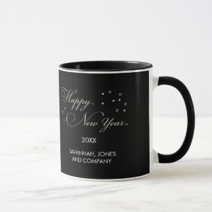 Soirée du Nouvel An sophistiquée, Mug noir et tan